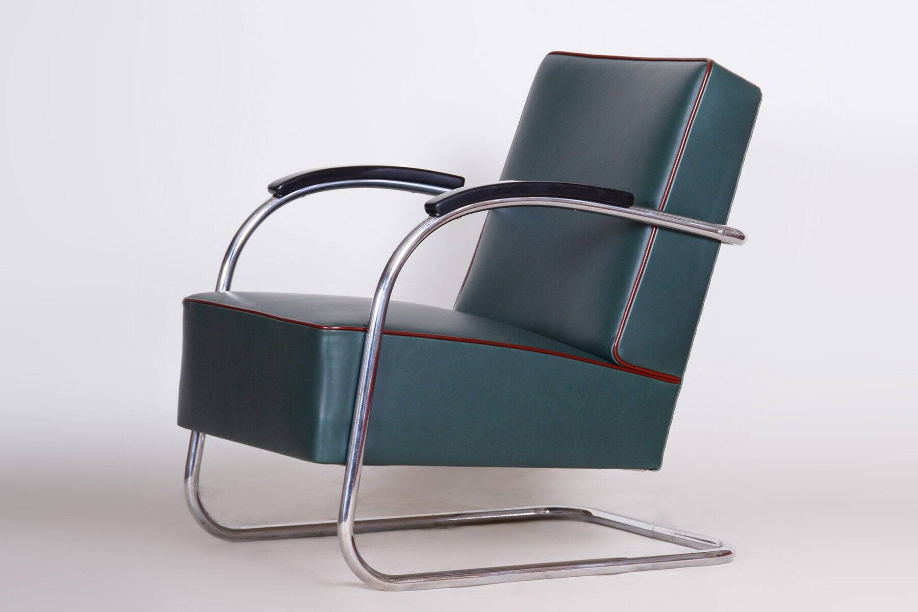 Bauhaus Chrome & Leather Armchair from Mücke-Melder, 1930s