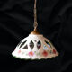 Enamelled metal luminaire suspension