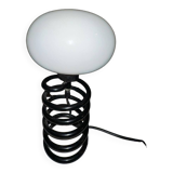 Modern Spiral Lamp Opaline Glass Chrome 1970s