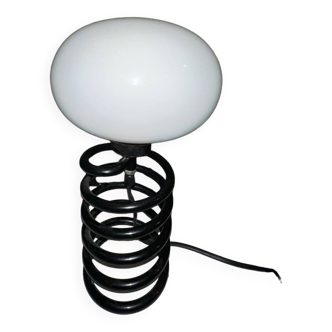 Modern Spiral Lamp Opaline Glass Chrome 1970s