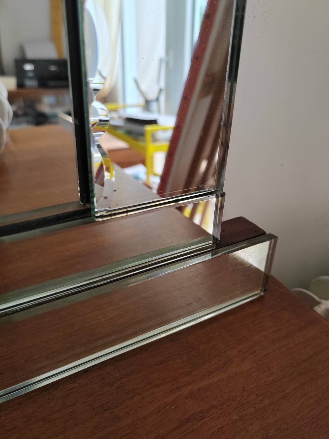 Antique beveled glass mirror