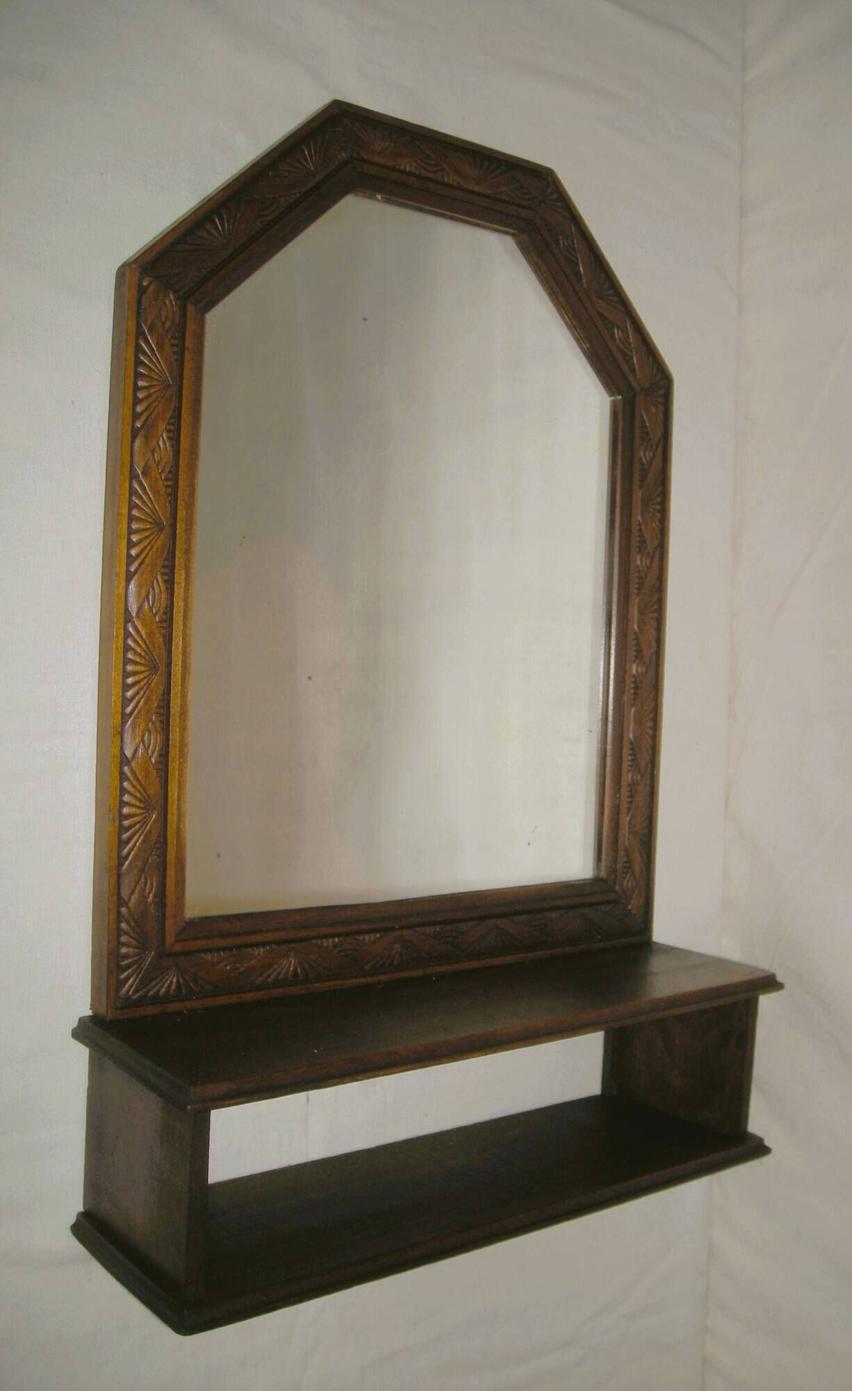Art Deco wall-mounted tablet mirror from the 1930s.
