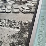 Framed film photograph: cars from the 1950s