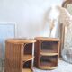 Pair of wicker bedside tables circa the 1970s.