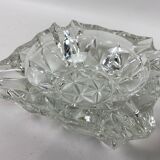 Carved glass ashtray