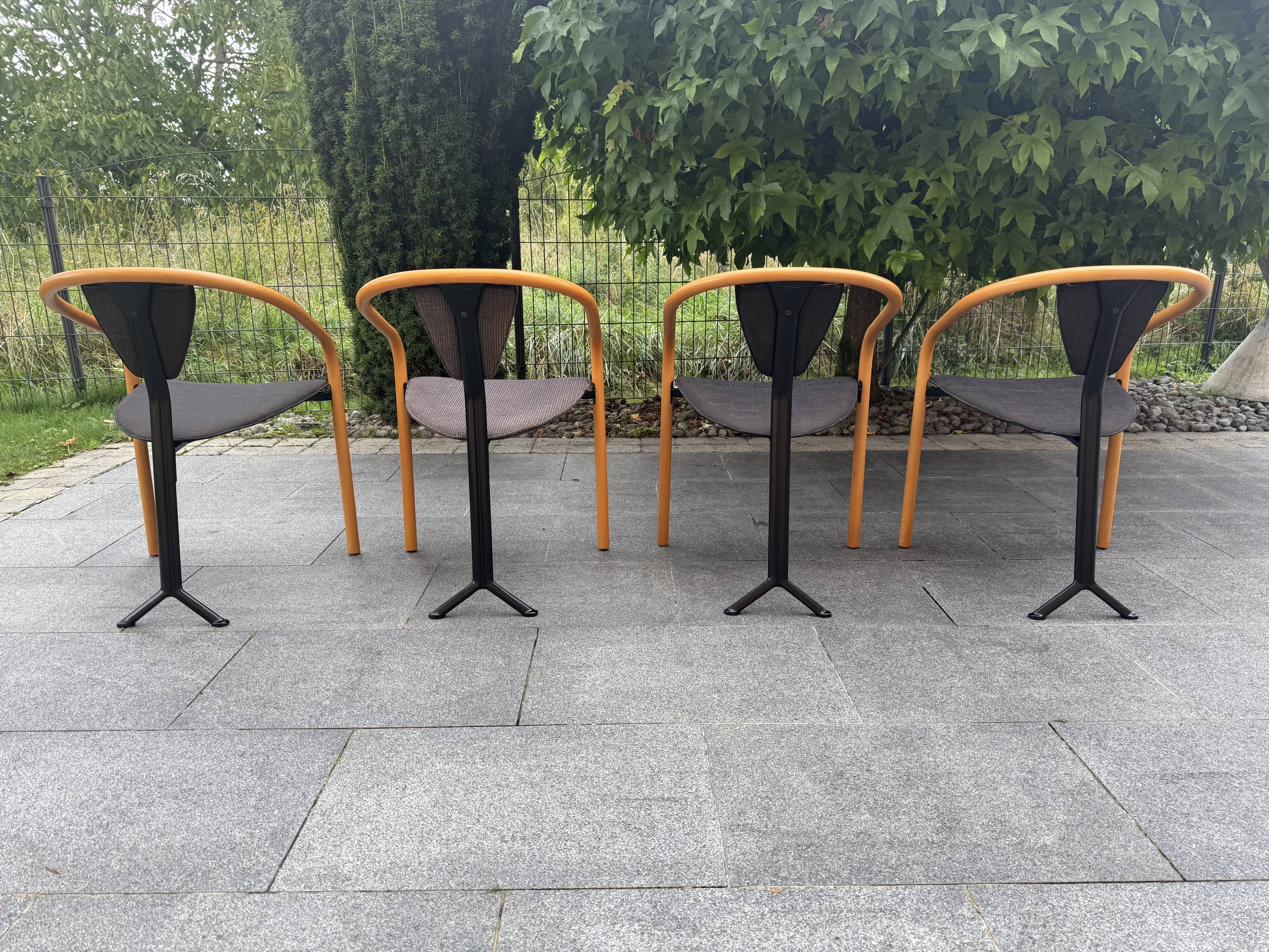 Set of 4 Tacchi chairs by Toshiyuki Kita Japan 80s