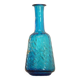 Legras blue enamelled glass carafe with wisteria decoration
