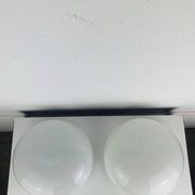Pair of half-sphere wall lights in white opaline, Italy 1960