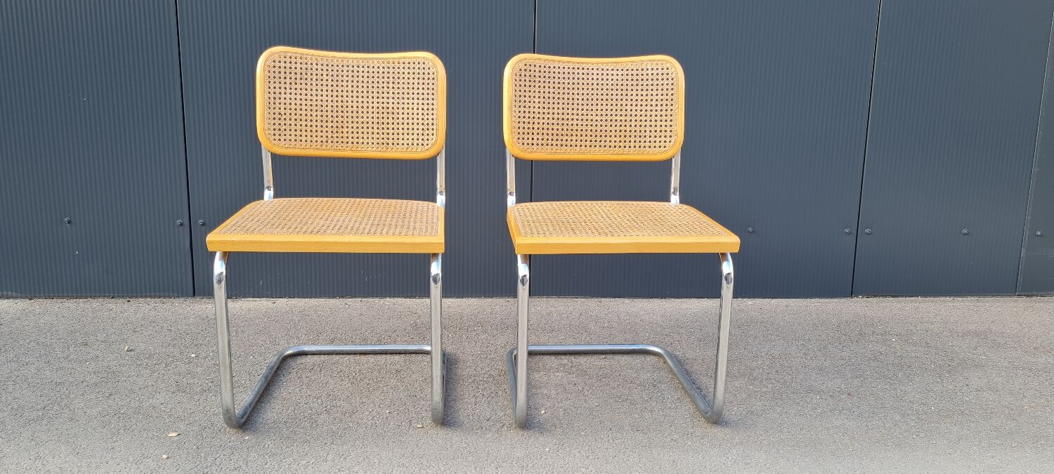 Pair of chairs cesca B32 by Marcel breuer