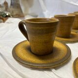 Ensemble de 8 tasses en grès vintage