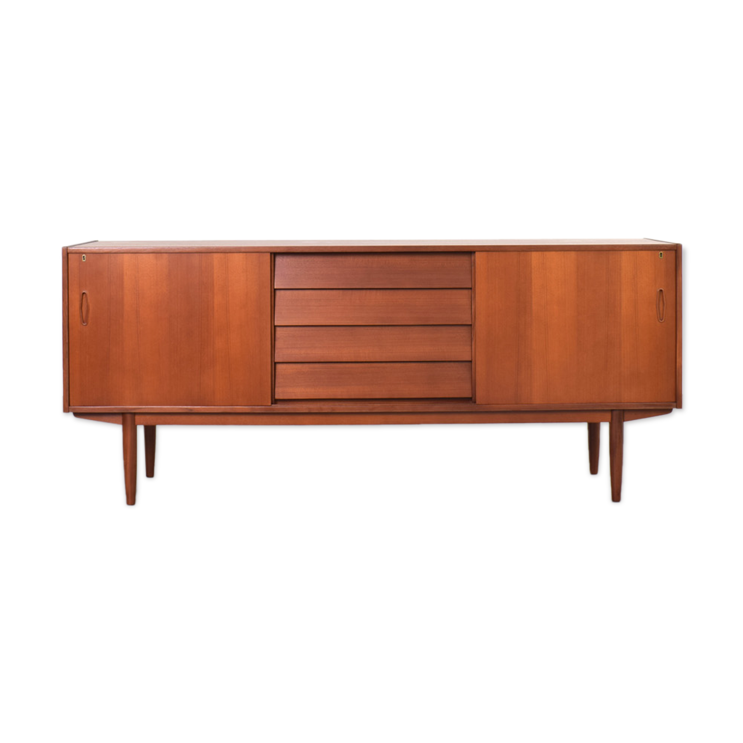 Mid-Century Teak Scandinavian Sideboard by Nils Jonsson for P.S. Heggen, 19