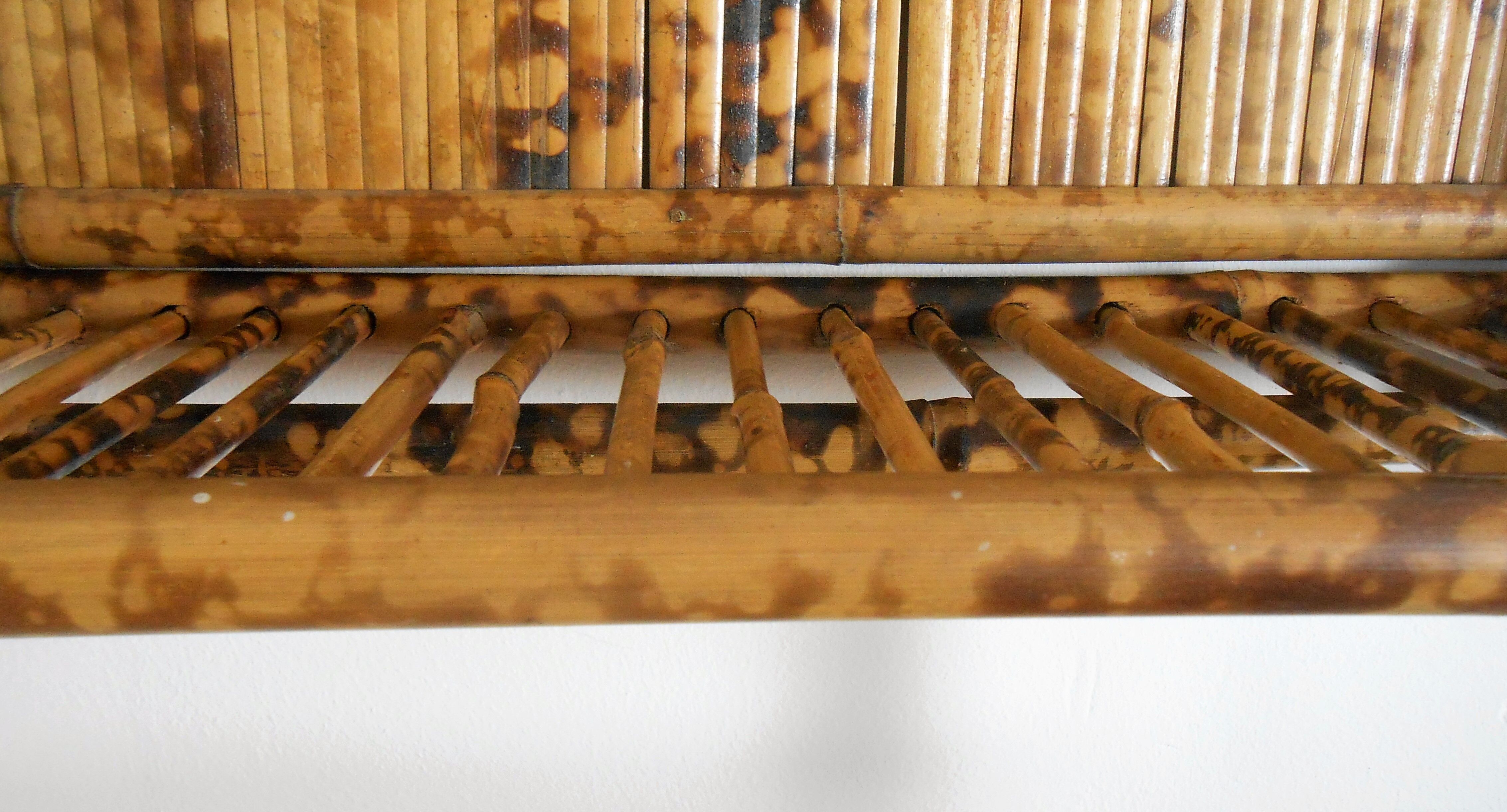 Old shelf wall and folding bamboo