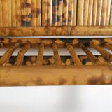 Old shelf wall and folding bamboo