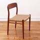 Chaise - Niels Otto Møller - modèle 75 - Corde danoise refaite