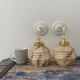 Pair of Art Deco wall lamps in marbled opaline