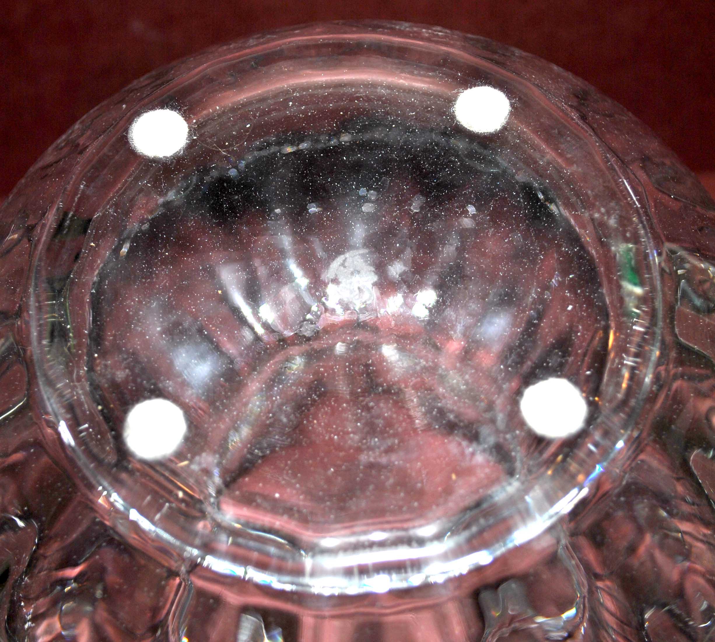 Daum acadie vase in venetian ribbed cast crystal signed daum nancy