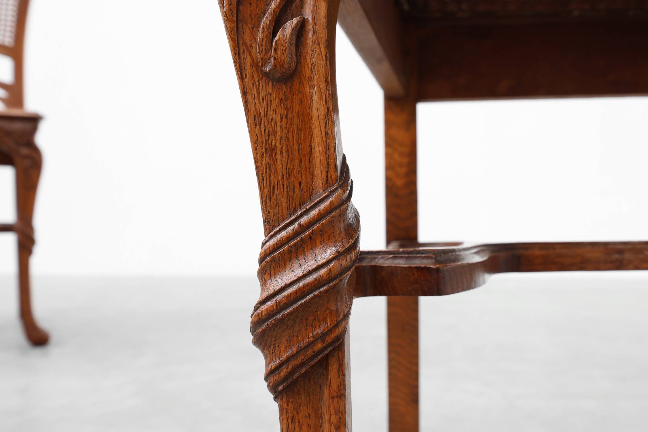 Set of 6 art nouveau dinner chairs in the manner of Victor Horta, Belgium