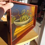 Vintage painted serving tray