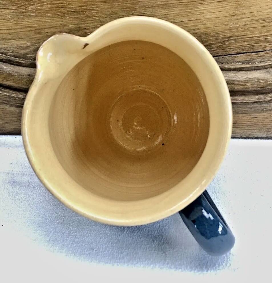 Blue Savoyard pitcher with polka dots