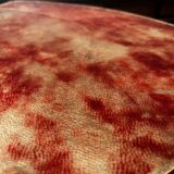 Aldo tura side table in red-dyed lacquered goatskin parchment, italy ca 1950