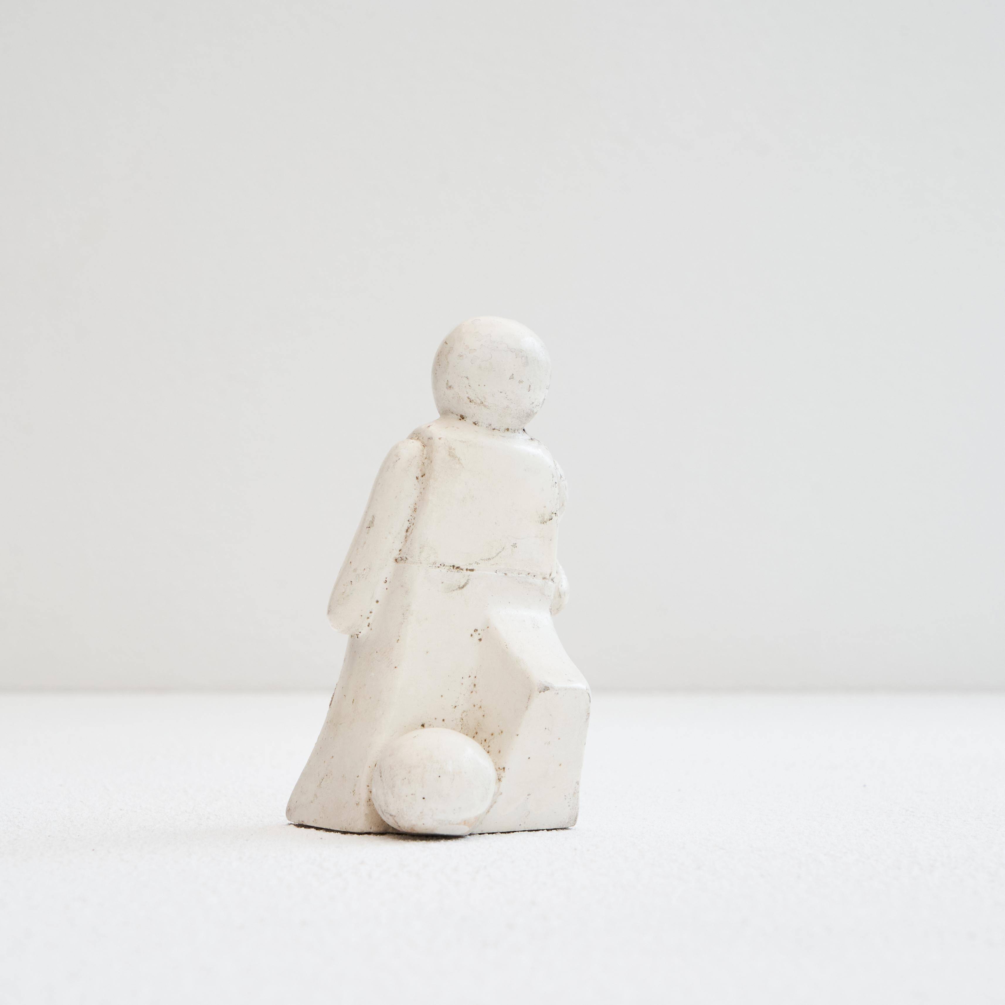 Cubist sculpture of a footballer 1970