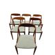 ENSEMBLE DE 6 JOHANNES ANDERSEN NO. 16 CHAISES À MANGER EN TECK ET VELOURS