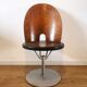 Set of 6 wooden swivel chairs