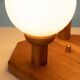 Bohemian glass ball table lamp from the 70s, wood & glass