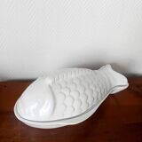 Grand plat à poisson en céramique vintage