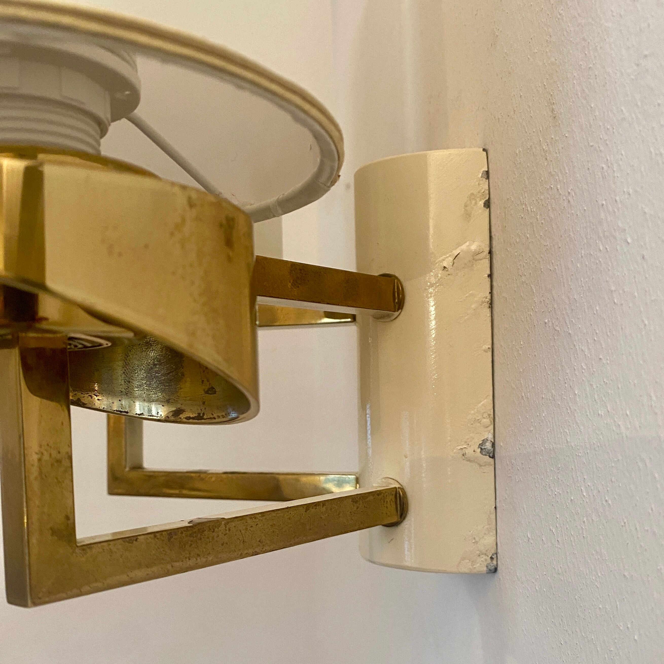 Double lighting wall lamp in brass year 1960