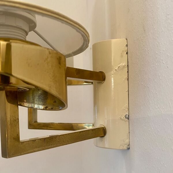 Applique double éclairage en laiton année 1960