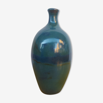 Vase en terre cuite émaillée bleu