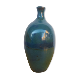 Enamelled terracotta vase, blue