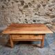 18th-century cherry wood coffee table with two drawers.