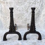 Paire de chenets Art déco en fonte