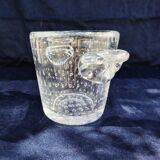 Ice bucket, thick bubbled glass, Schneider Paris