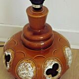 Vintage French 1960s standard lamp base in brown and cream ceramic 3462