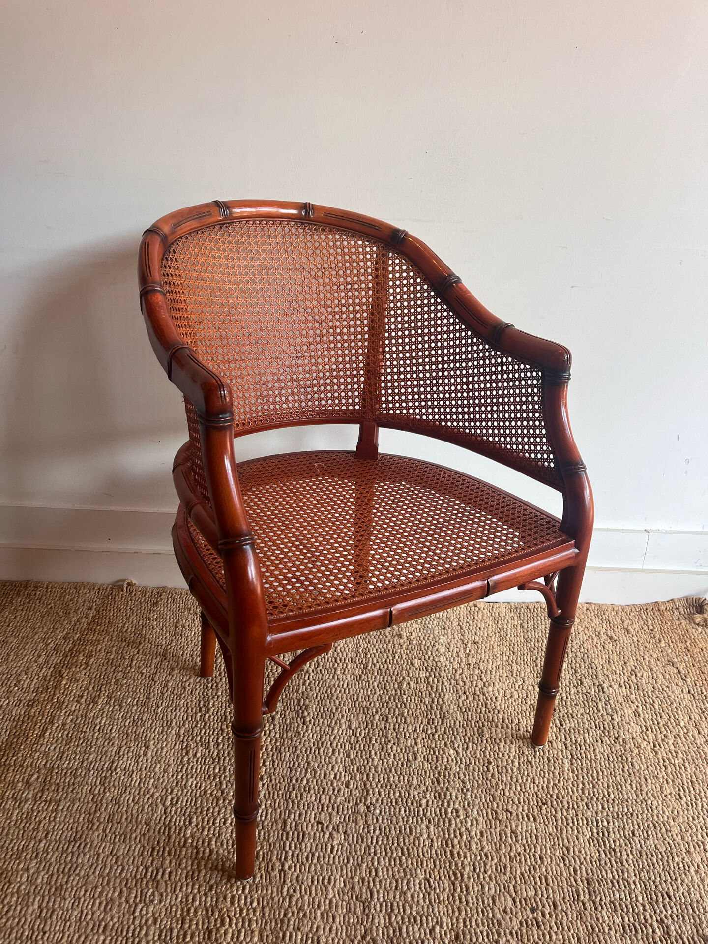 4 'Faux Bamboo' Dining Chairs Italian Giorgetti