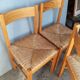 Set de 4 chaises estampillées design bois et paille epoque 1960/70