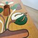 Vintage Hand-Painted Wooden Footstool: Yugoslavian Folk Art Decor