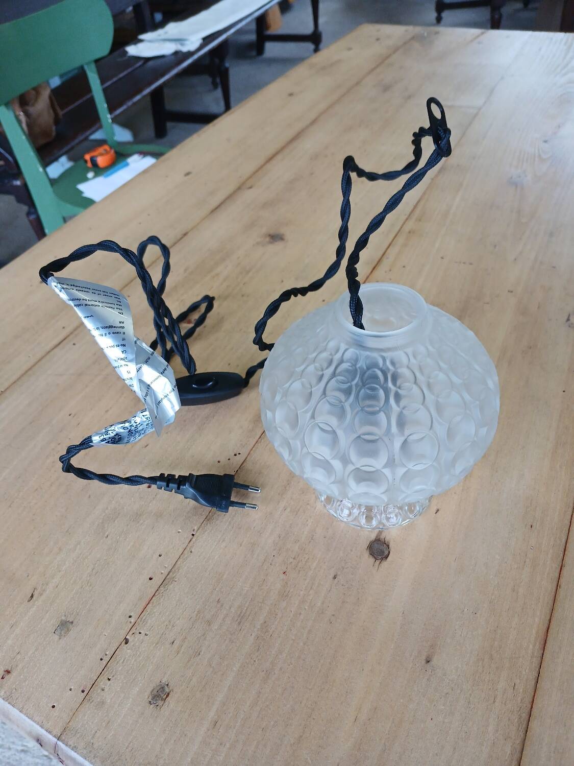 1 vintage glass pendant/lamp