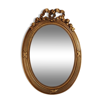 Oval mirror nineteenth style Louis XVI wood stucco gilding of origin 53x38 cm SB