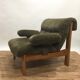 Fauteuil années 60 velours vert