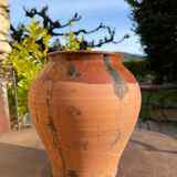 Ancient terracotta pottery jar