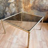 Bamboo coffee table in brass