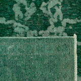 Handmade oriental contemporary 1980s 302 cm x 385 cm green wool carpet