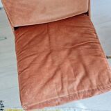 Antique Scandinavian velvet armchair with compass feet