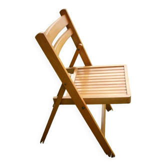 Chaise pliante bois blond vintage