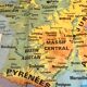 School map of France laminated Relief & Villes Hachette 1983