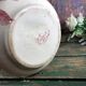 Pitcher jug or white broc decorated with pink flowers magnolia shabby chic